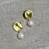Freshwater Pearl Disc Earrings from SLATE + SALT