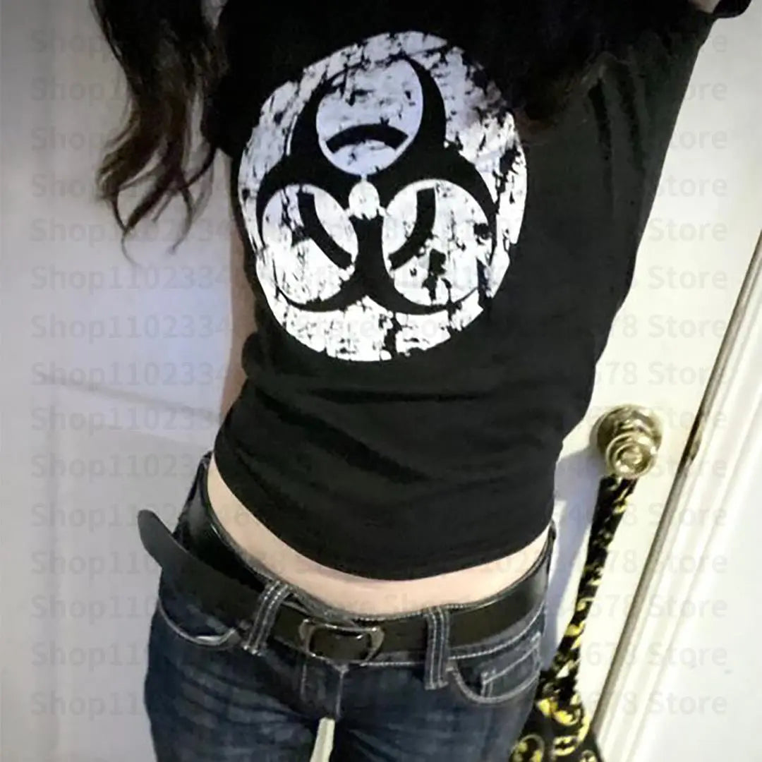 Distressed Biohazard Symbol Tee From Kawaii Stop