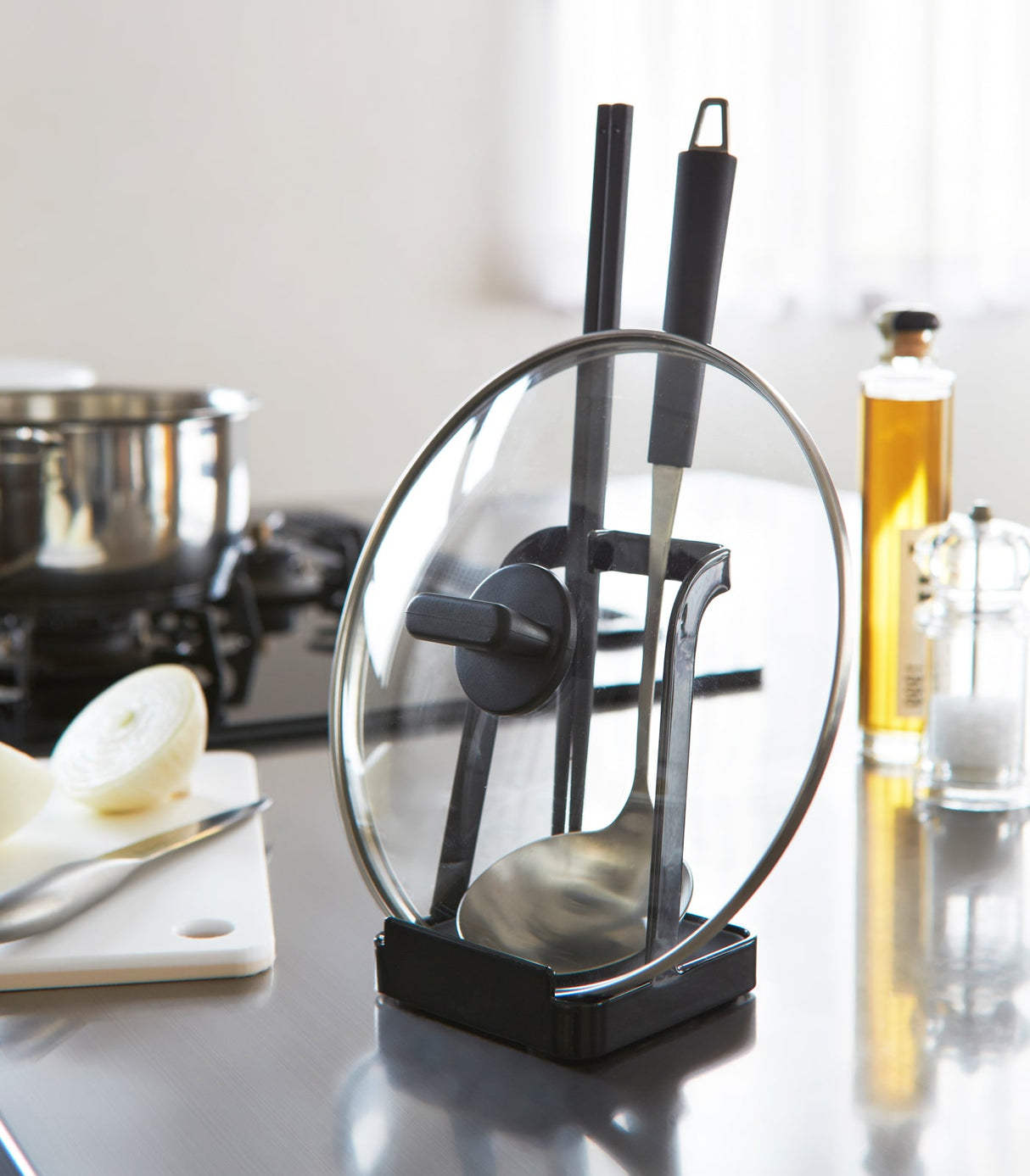 Lid & Ladle Stand - Steel from Yamazaki Home