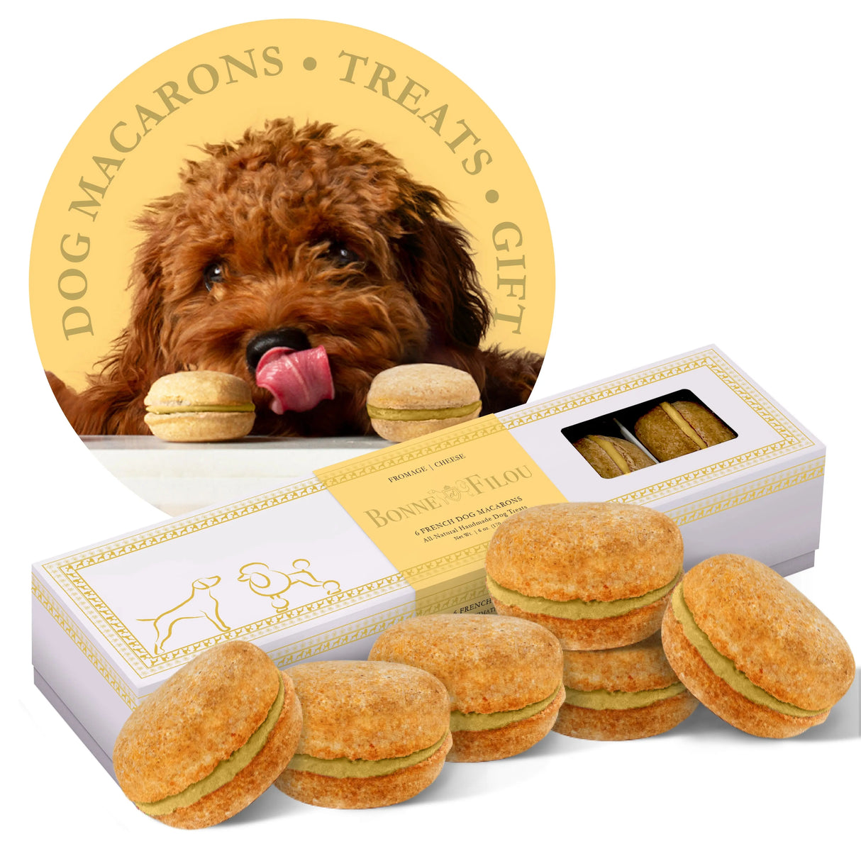 Dog Macarons (Box of 6) from Bonne et Filou