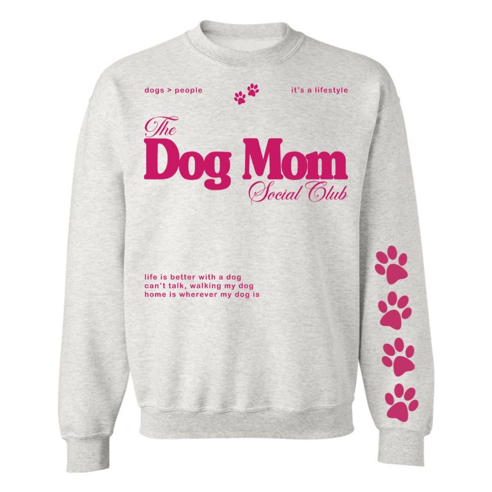 ‘Dog Mom Social Club' Crewneck Sweatshirt from United Monograms
