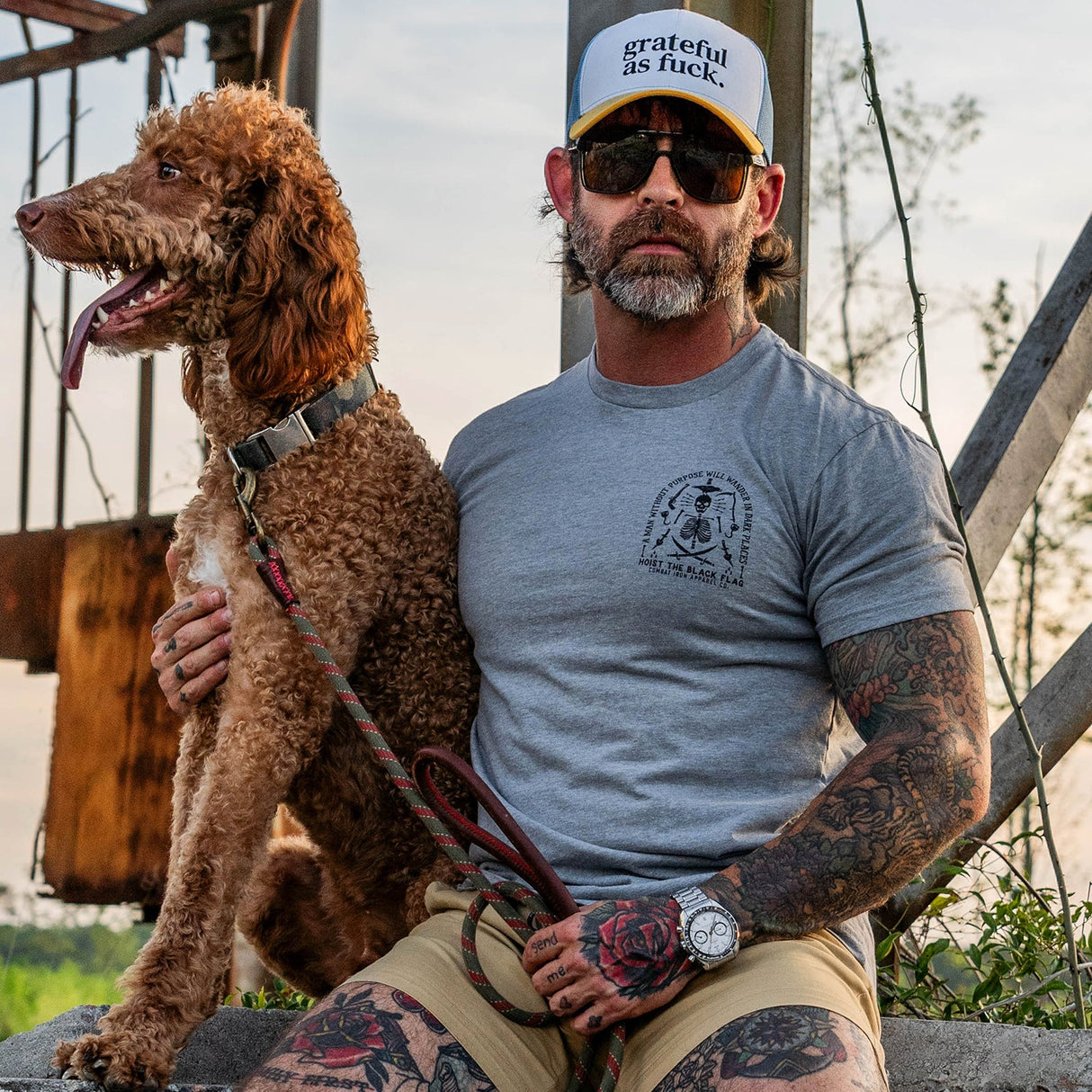 Hoist the Black Flag Skull & Bones Men's T-Shirt From Combat Iron Apparel