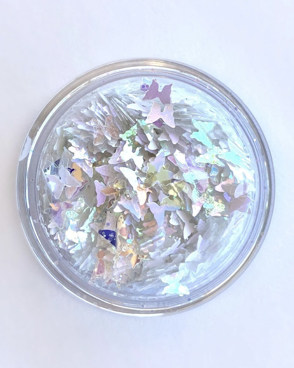 Dolly - White Iridescent Chunky Glitter with Butterflies from Lunautics