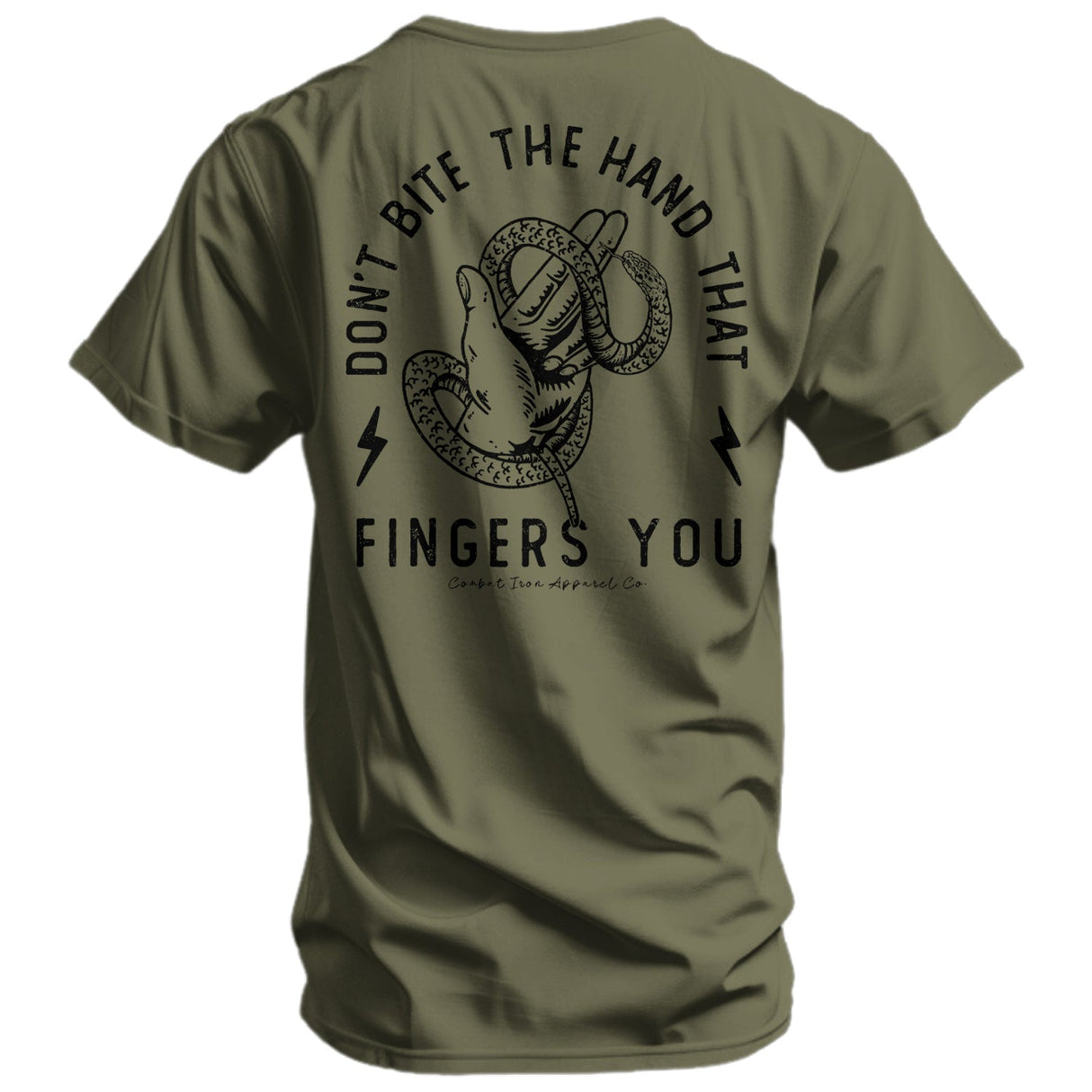 Don't Bite The Hand That Fingers You Men's T-Shirt From Combat Iron Apparel