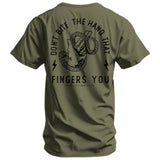 Don't Bite The Hand That Fingers You Men's T-Shirt From Combat Iron Apparel