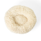 PupPouf™ Luxe Faux Fur Donut Dog Bed - Plush Sheep Ivory from Paw.com