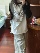 Doodle Delight Layered Tee – Quirky Sketch Art Oversized Tee From Kawaii Stop
