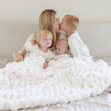 DOUBLE RUCHED FAUX FUR THROW BLANKETS From Saranoni
