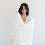 DOUBLE RUCHED FAUX FUR THROW BLANKETS From Saranoni