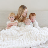 DOUBLE RUCHED FAUX FUR XL THROW BLANKETS From Saranoni