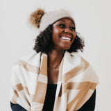 Double Fur Pom, Angora Knit Beanie from Pretty Simple