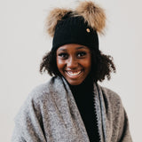 Double Fur Pom, Angora Knit Beanie from Pretty Simple
