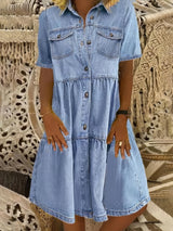 3/4 Sleeve Denim Dress from MsDressly