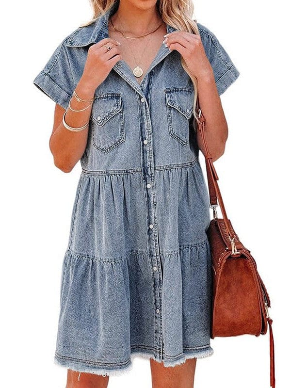 3/4 Sleeve Denim Dress from MsDressly