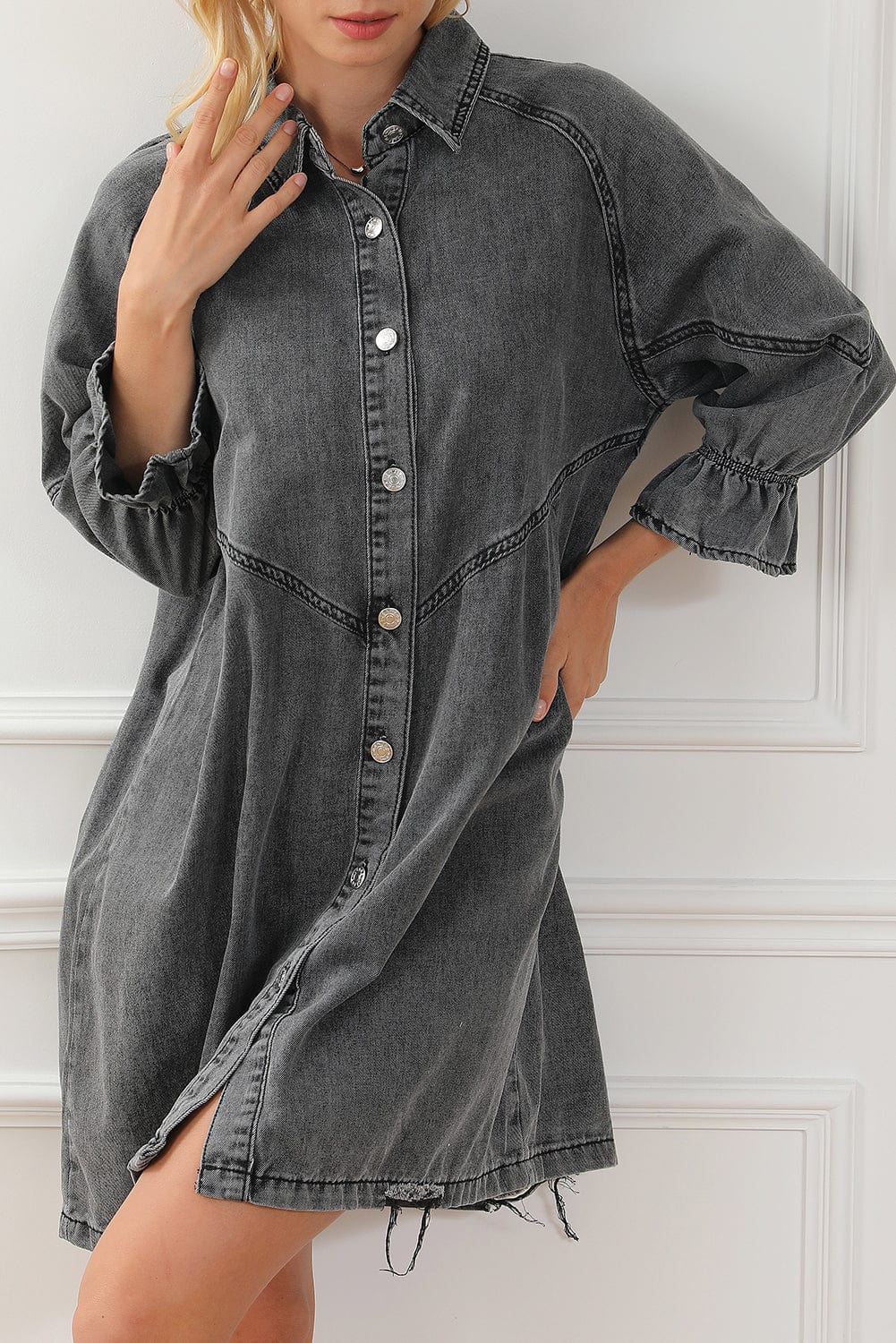 3/4 Sleeve Denim Dress from MsDressly