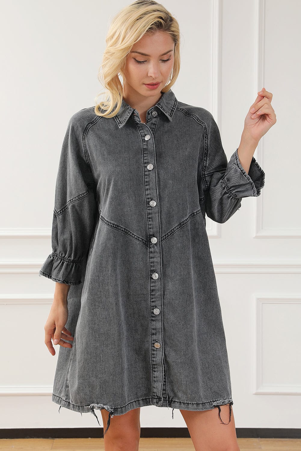 3/4 Sleeve Denim Dress from MsDressly