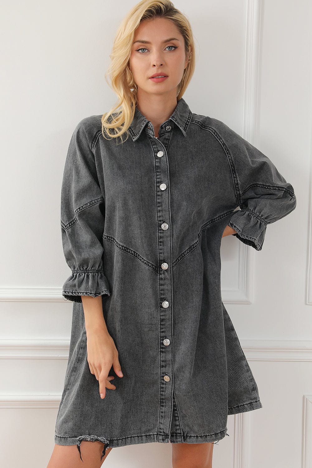 3/4 Sleeve Denim Dress from MsDressly