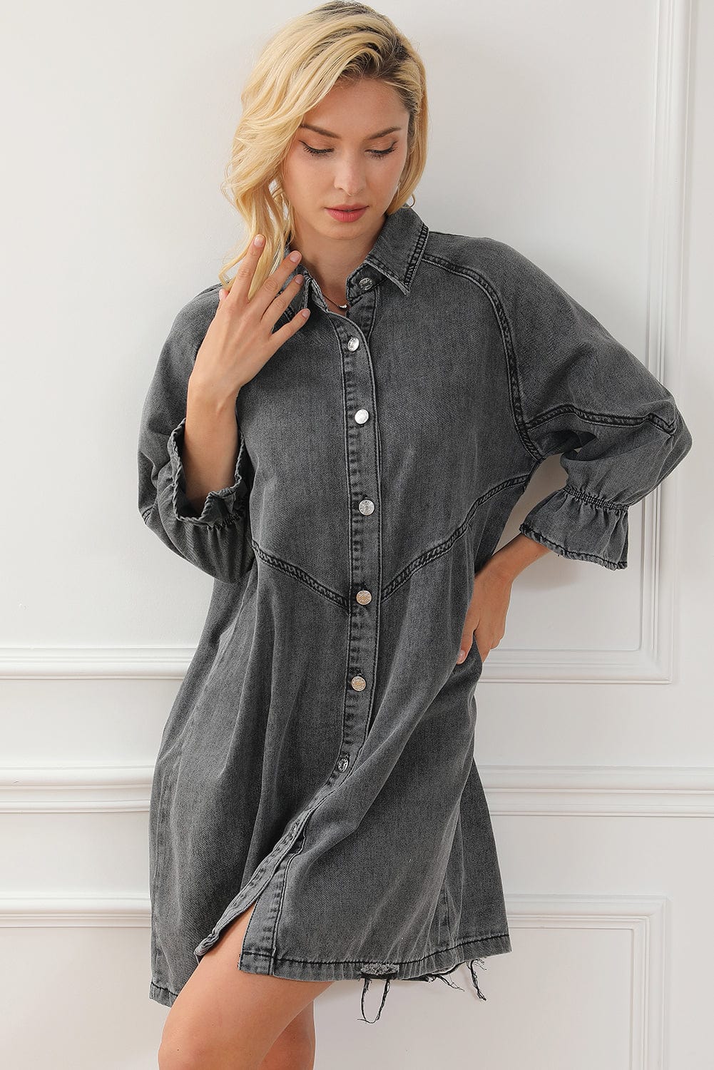 3/4 Sleeve Denim Dress from MsDressly