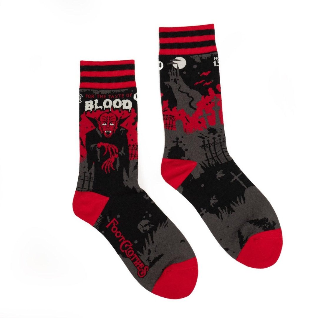 Dracula's Bloodlust Crew Socks from FootClothes