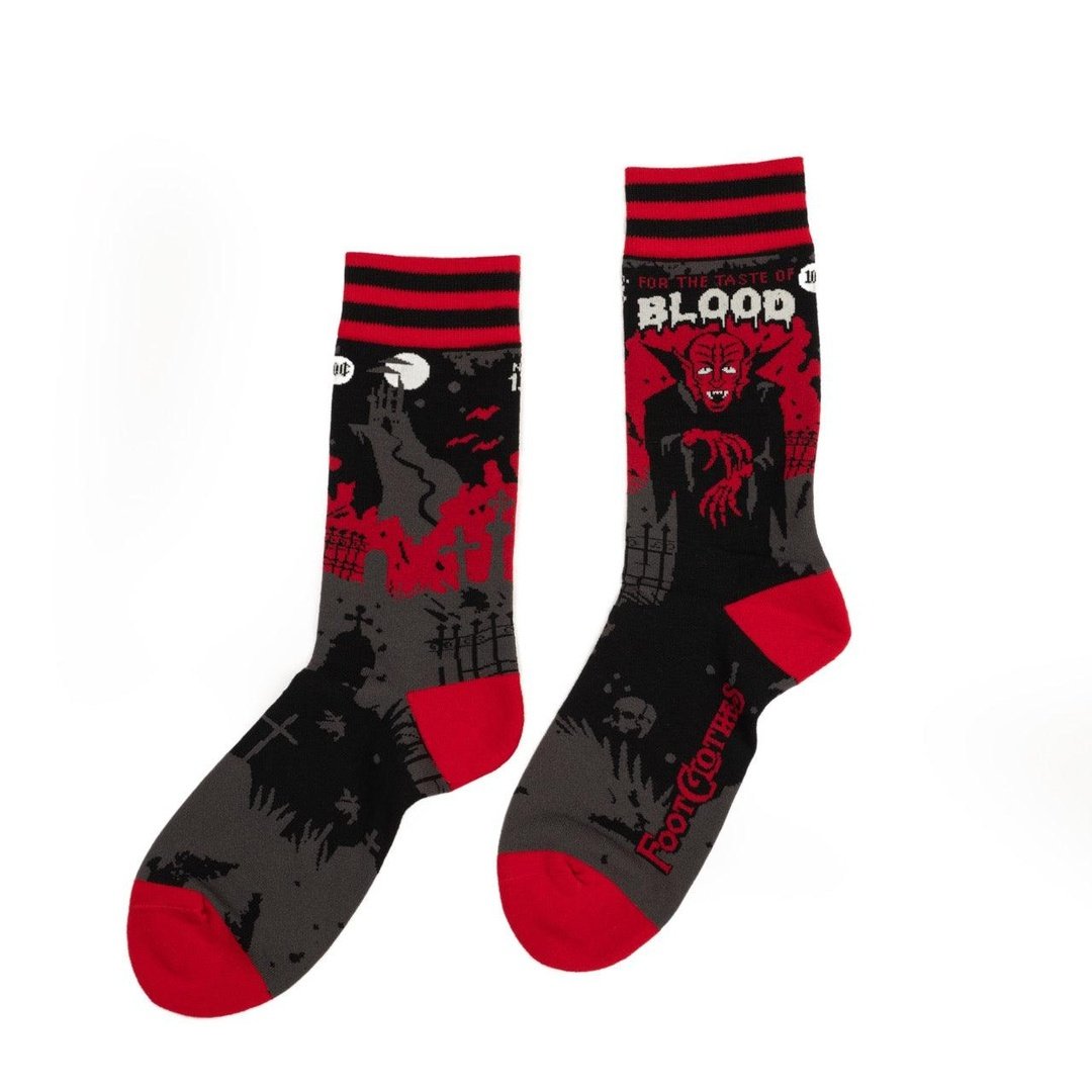 Dracula's Bloodlust Crew Socks from FootClothes