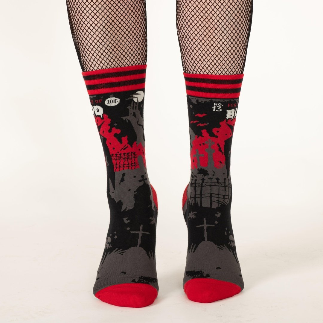 Dracula's Bloodlust Crew Socks from FootClothes