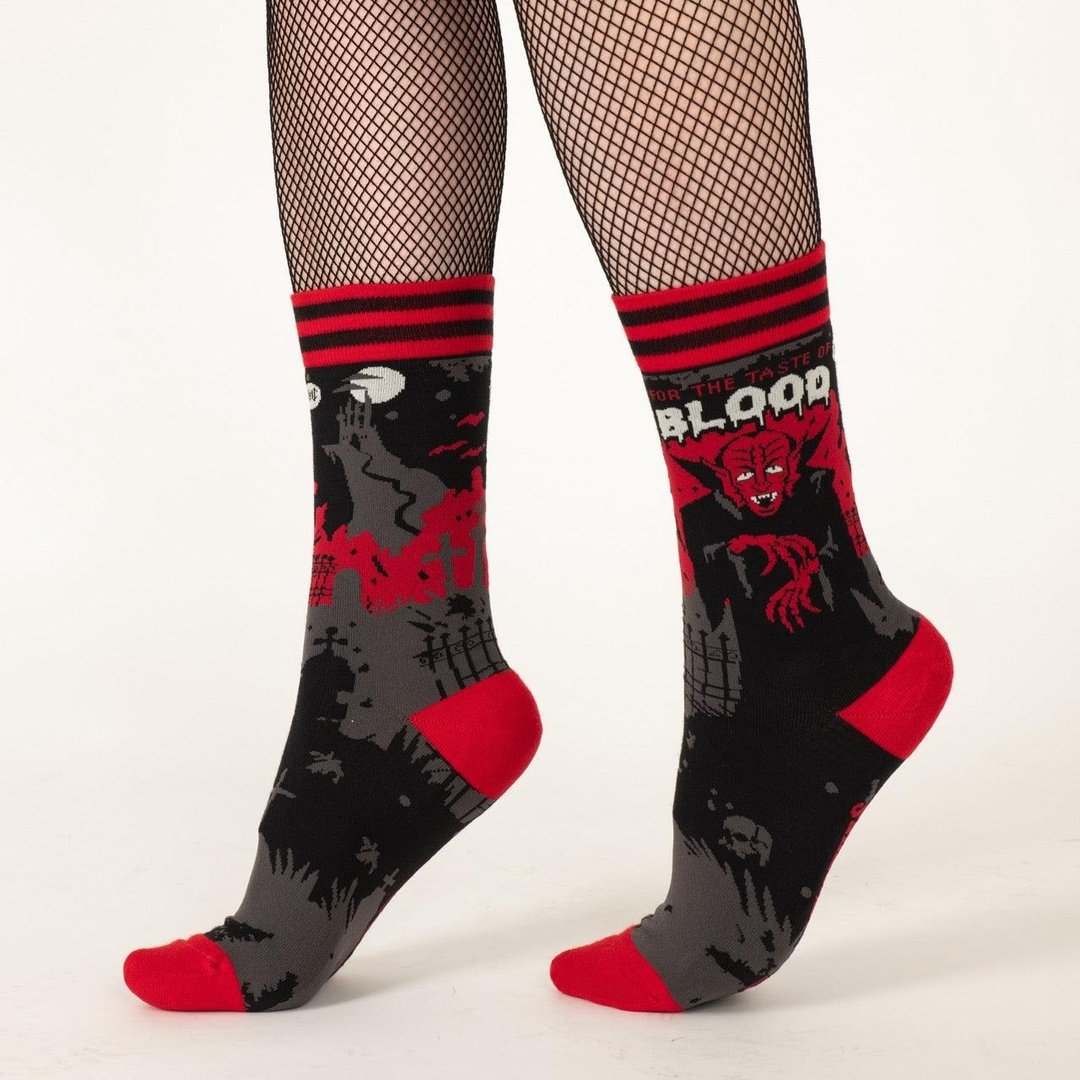Dracula's Bloodlust Crew Socks from FootClothes