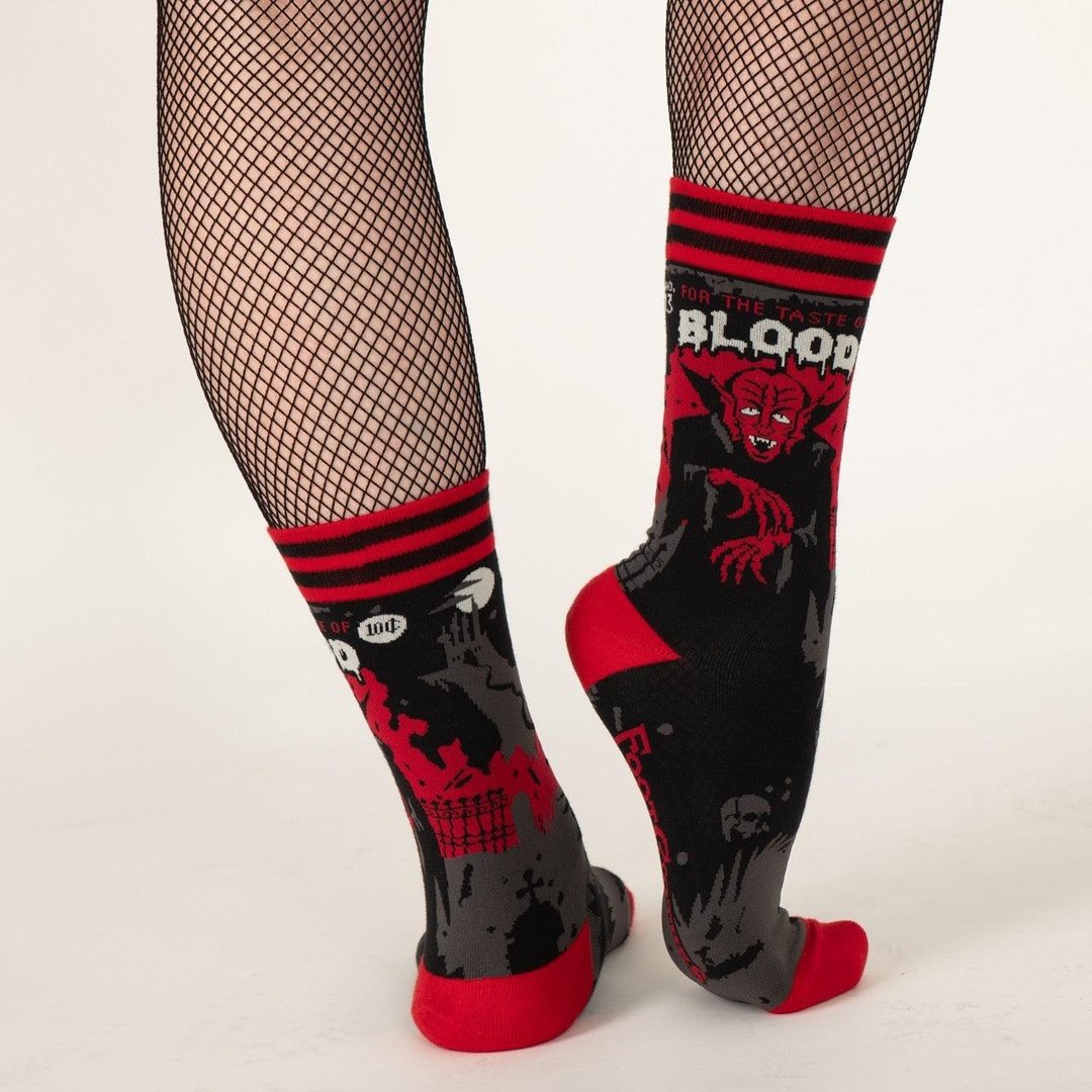Dracula's Bloodlust Crew Socks from FootClothes