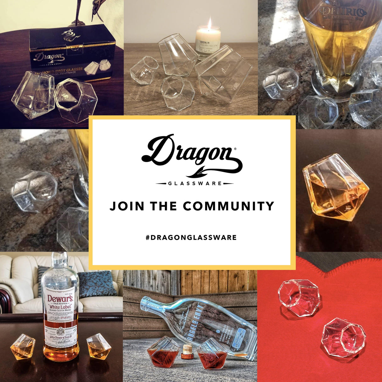 Diamond Shot Glasses from Dragon Glassware