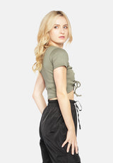 Drawstring Detail Crop Top from London Rag International