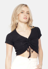 Drawstring Detail Crop Top from London Rag International