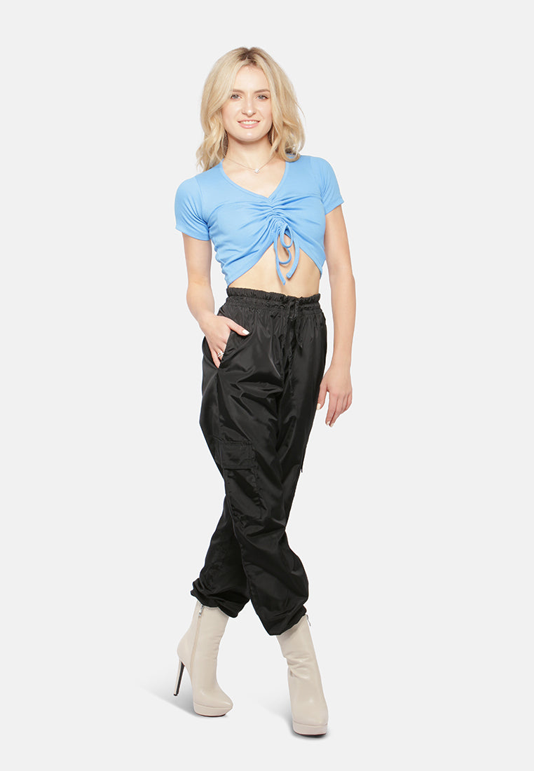 Drawstring Detail Crop Top from London Rag International