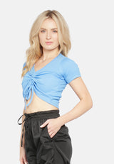 Drawstring Detail Crop Top from London Rag International
