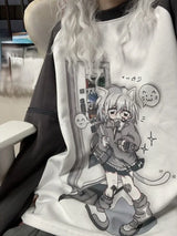 Dreamy Detachable Sleeve Tee – Kawaii Cat & Anime Harajuku Style Top From Kawaii Stop
