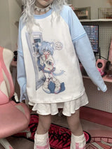 Dreamy Detachable Sleeve Tee – Kawaii Cat & Anime Harajuku Style Top From Kawaii Stop