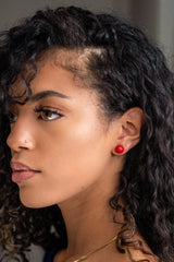 Amethyst Petite Frosted Lucite Ball Stud Earrings from Leetie Lovendale