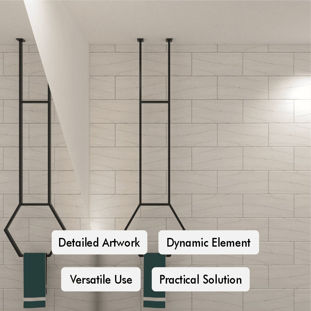 Hexagonal Ceiling Towel Rack from VITAHOME DESIGN LLC