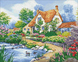 Duck Pond Cottage WD2404 14.9 x 18.9 inches Wizardi Diamond Painting Kit from Wizardi