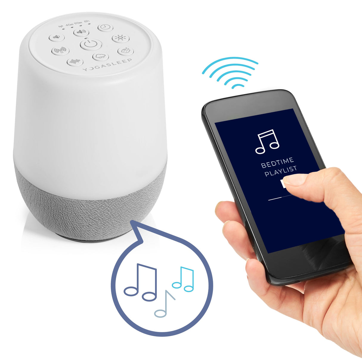 Duet White Noise Machine with Night Light and Wireless Speaker from Yogasleep