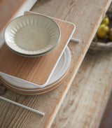 Dish Riser - 2 Sizes - Steel + Wood from Yamazaki Home