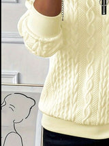 Texture Half Zip Long Sleeve Sweatshirt from Enfance-Heureuse