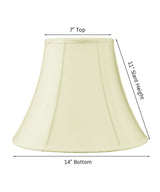 Egg Shell 14"W x 11"H Shantung Bell Lampshade From LampsUSA