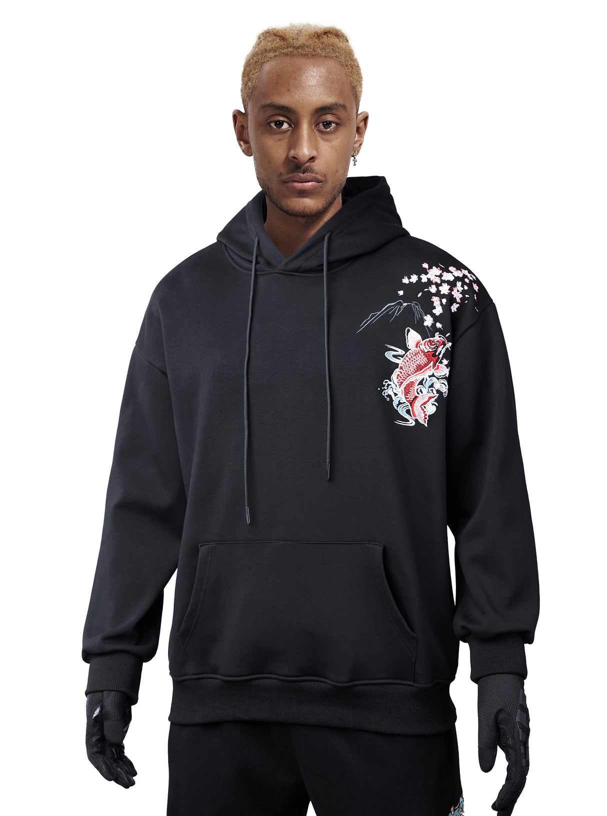 Dancing Fish Embroidery Hoodie from Niepce Inc