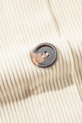 Beige Oversized Corduroy Contrast Hooded Shacket from MsDressly