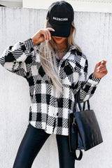 Black and White Plaid Jacket from MsDressly