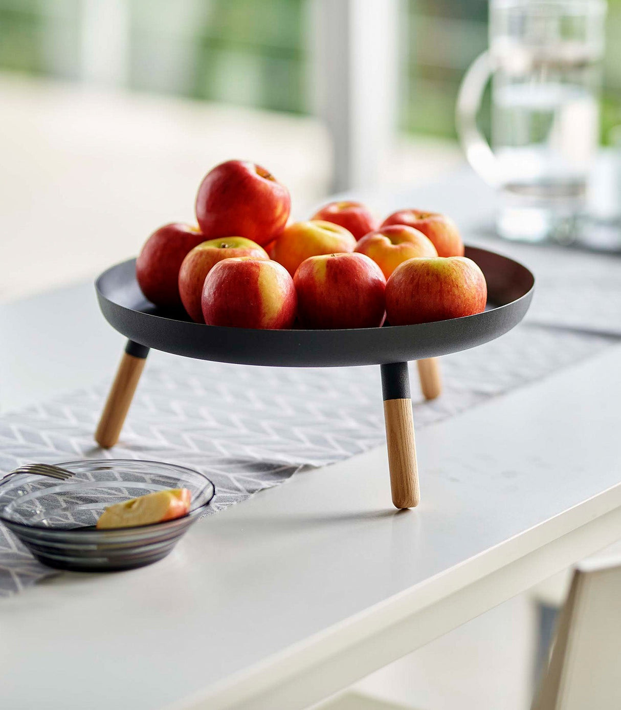 Countertop Pedestal Tray (5" H)  - Steel + Wood from Yamazaki Home