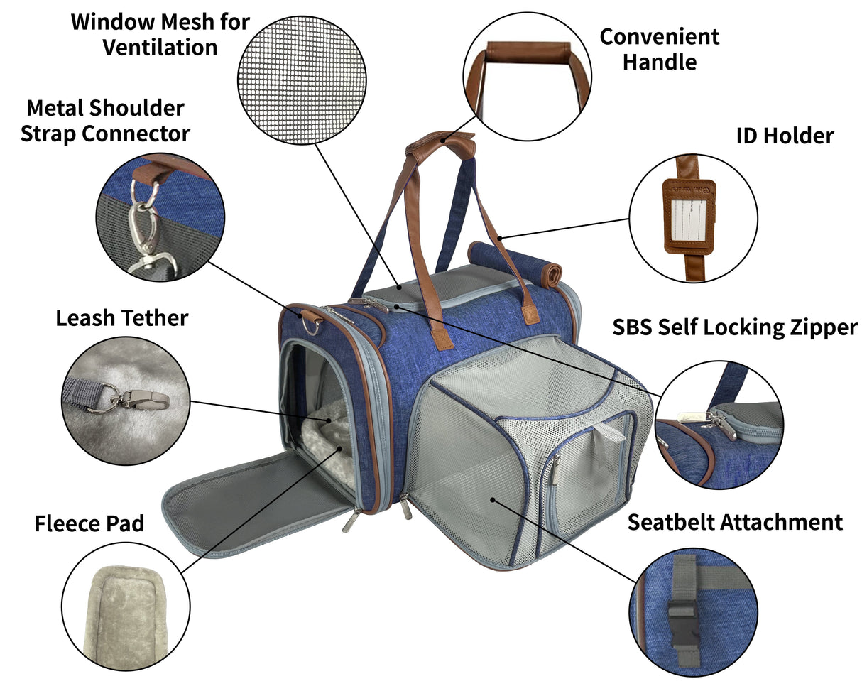Mr. Peanut's Gold Series Mini Size Airline Compliant Expandable Pet Carrier from Mr. Peanut's Pet Carriers