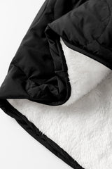 Black Snap Button Furry Reversible Coat From MsDressly