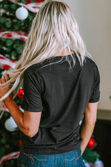 Black HOLLY JOLLY Vibes Christmas Crew Neck T Shirt from MsDressly
