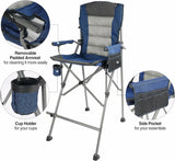 Extra Tall Bar Height Foldable Director Chairs for Adults with High Back and Hard Arms, Support 330lbs From Redcamp
