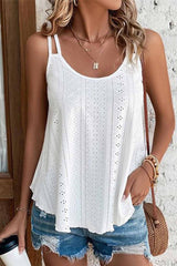 Meadow Eyelet Strappy Scoop-Neck Tank Top From Threaded Pear